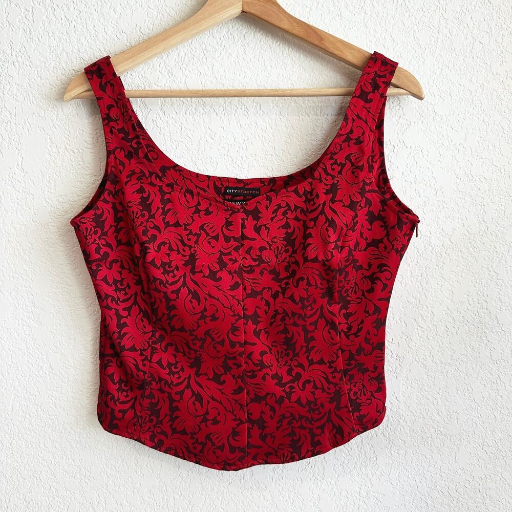 New York & Company Y2K Corset Style Top (6)Vamp Whimsygoth Steampunk Renaissance